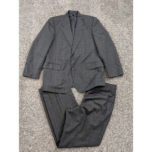Foreman Clark Suit - Dark Patterned Gray, 44L Jacket, 35x33 Pant Men's 2-Piece